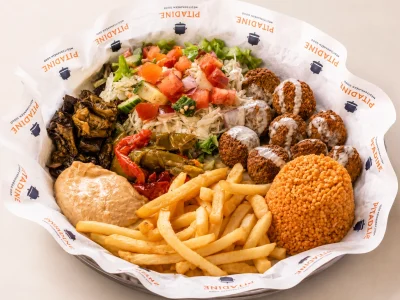 Assiette grillades falafels